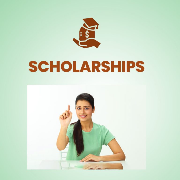 girl showing scholarship